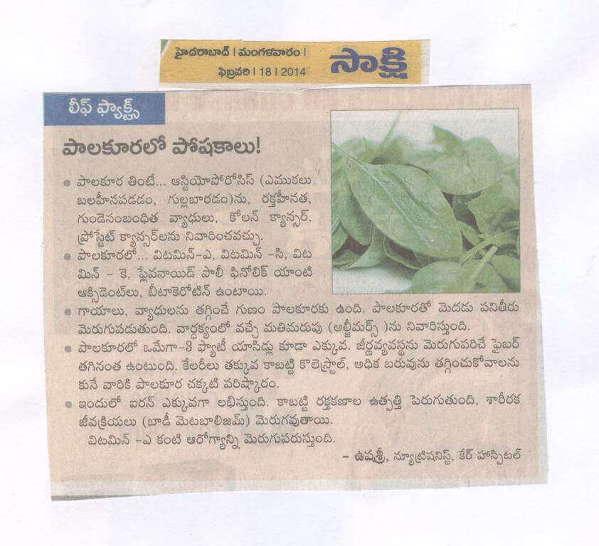 Article on spinach