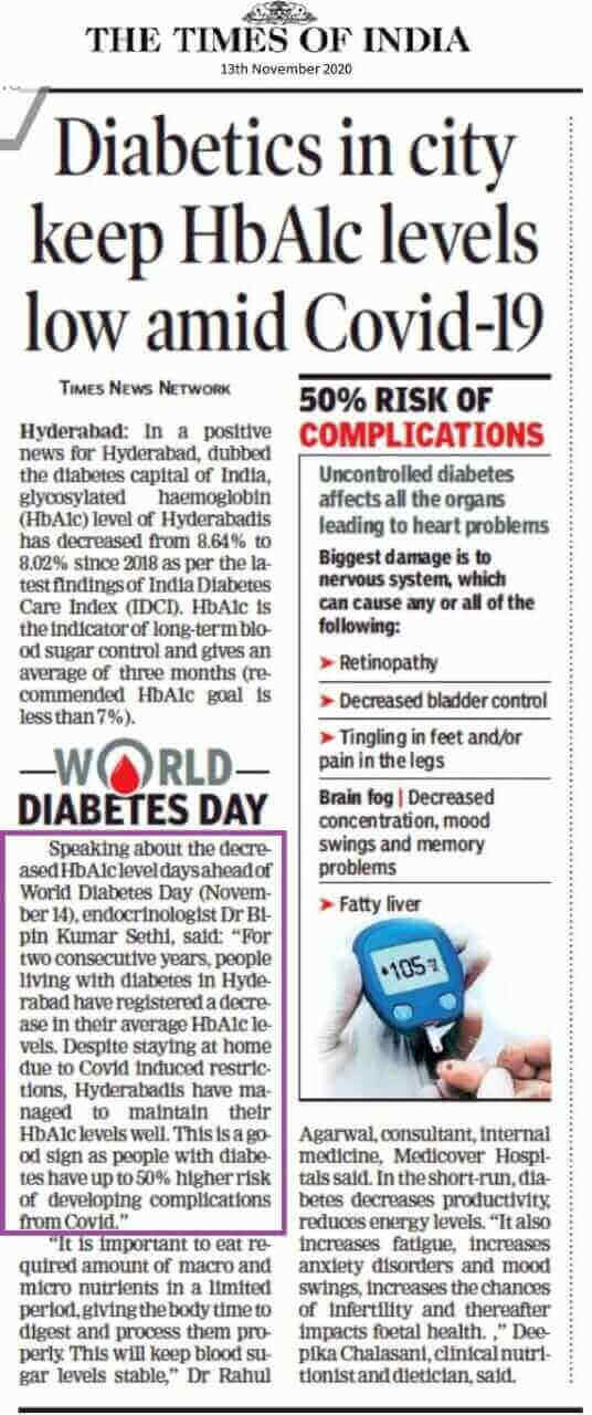 Article on World Diabetics Day