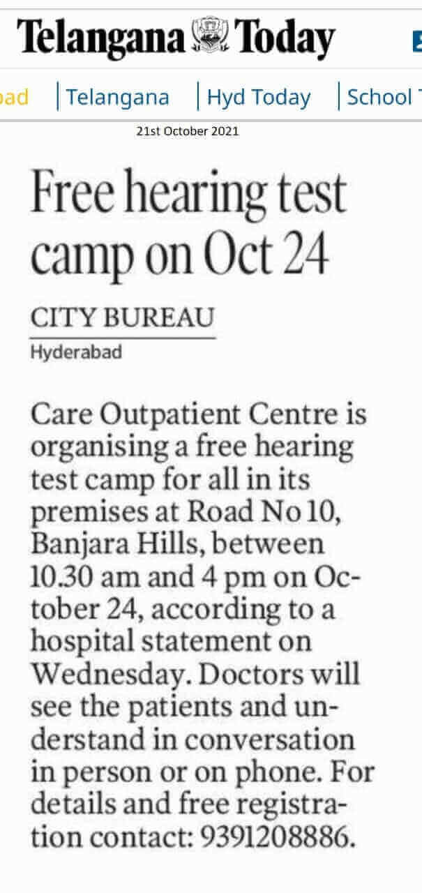Free Hearing Test Camp at CARE Outpatient Center