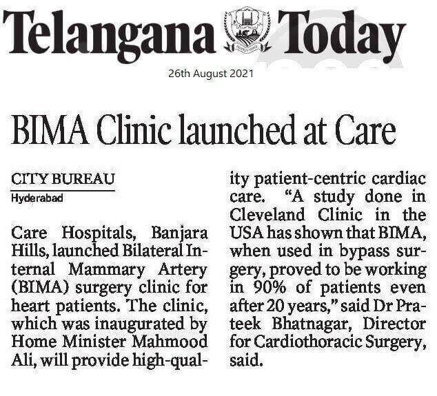 إطلاق عيادة BIMA للجراحة في مستشفيات CARE - Banjara Hills بواسطة Telangana Today