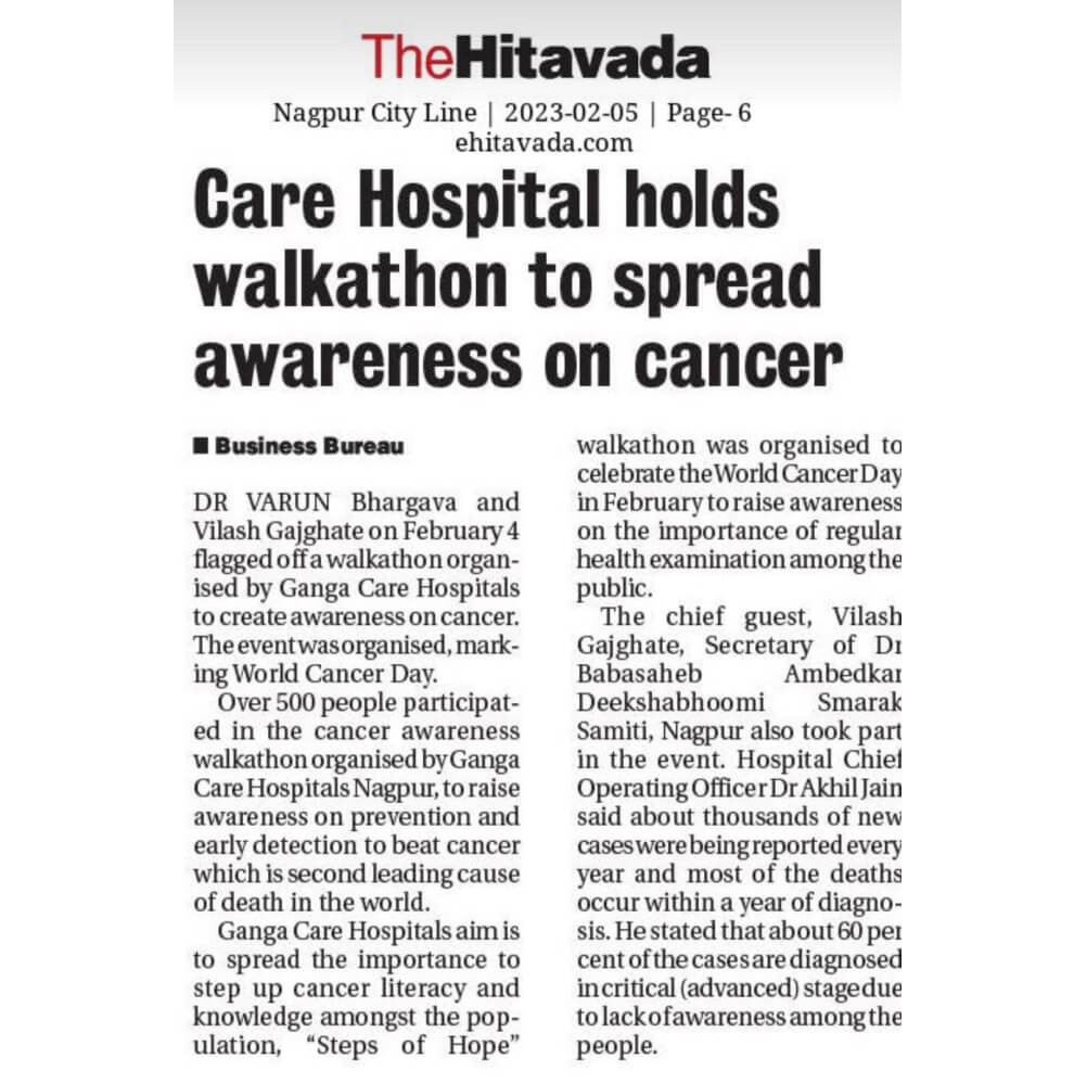 CARE Hospitals holds walkhathon to spread awarness on cancer