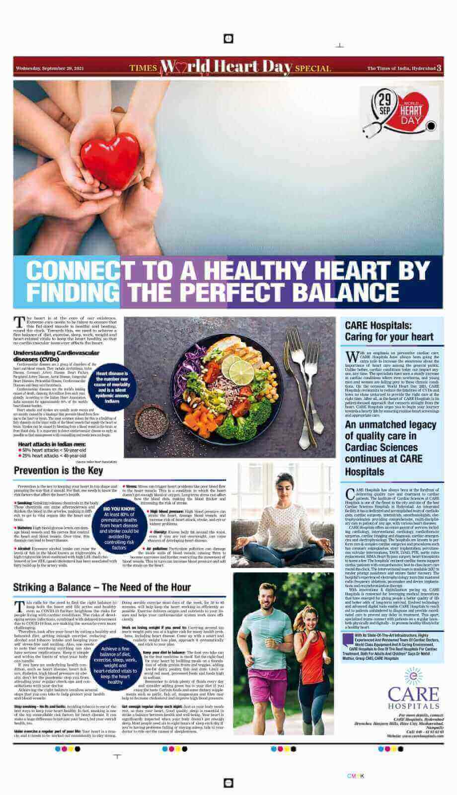 Connect to Healthy Heart. Article on the occasion of World Heart Day 2021 by Times of India