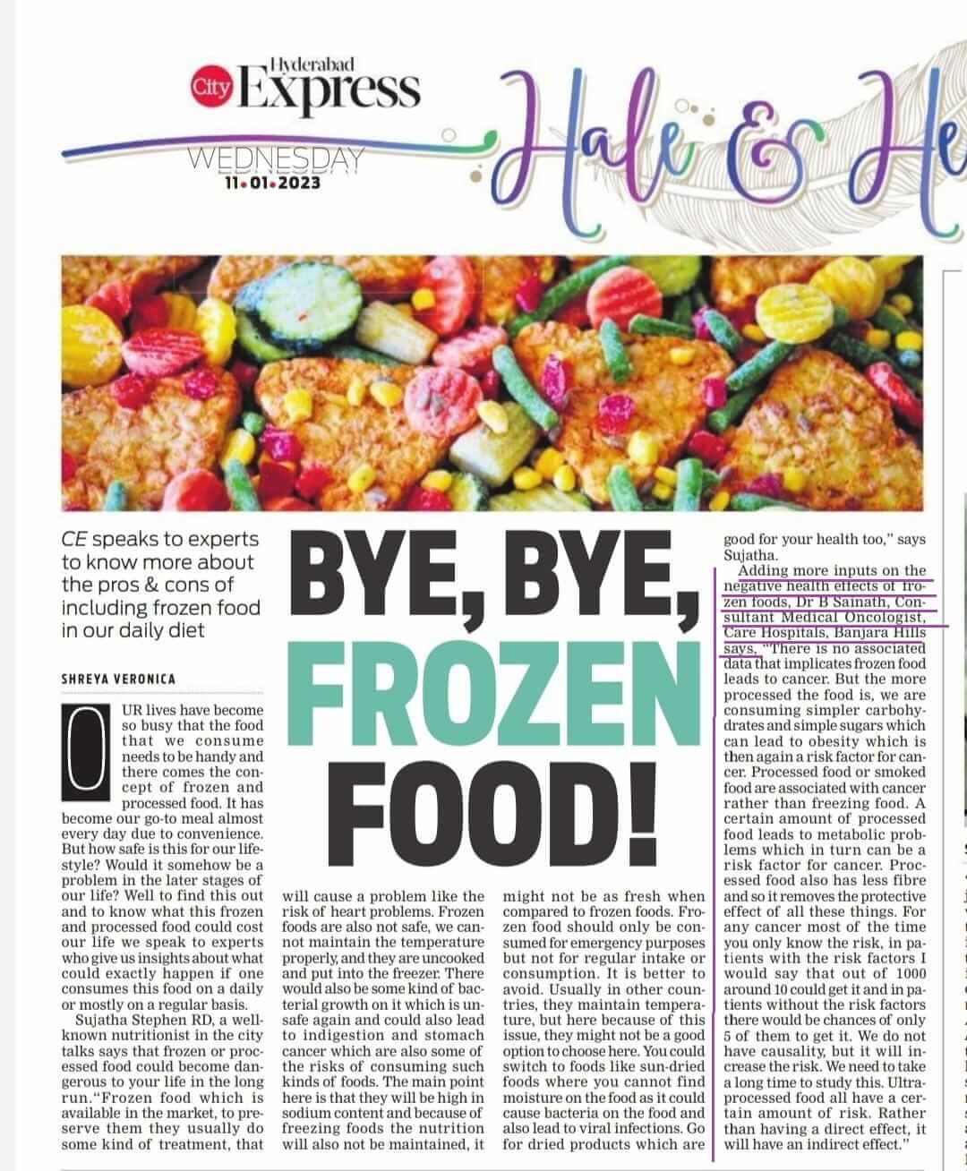 BYE, BYE, FROZEN FOOD!