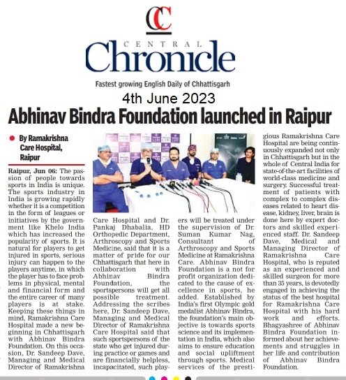 RKCH Launch Abhinav Foundation News Coverage in Centeral Chronicle