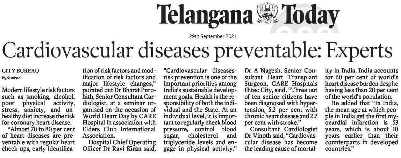 ವಿಶ್ವ ಹೃದಯ ದಿನದ ಸಂದರ್ಭದಲ್ಲಿ CVD ಅಪಾಯದ ತಡೆಗಟ್ಟುವಿಕೆ ಕುರಿತು ಸೆಮಿನಾರ್