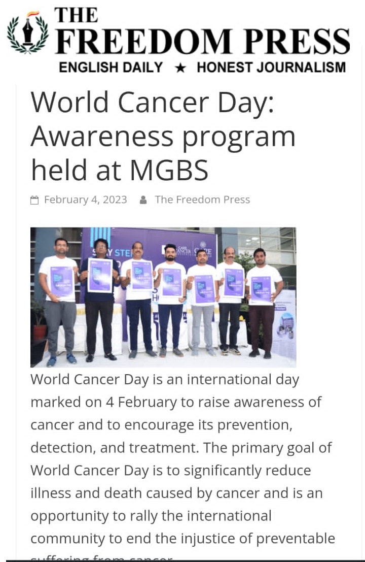 स्वतंत्रता भाषण में विश्व कैंसर दिवस जागरूकता वॉकहैटन